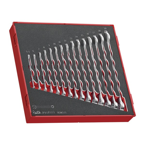 TED6515 - 15 Piece Metric Combinaiton Wrench Set in EVA Tr